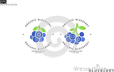 Blueberry juice. Logo template Vector Illustration